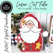 Load image into Gallery viewer, Santa Claus Shelf Sitter Laser Cut File | Christmas Ornaments | Laser SVG File | Christmas Gift | Santa Claus Decor | Christmas Shelf Sitter