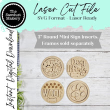 Load image into Gallery viewer, Dog Round Insert Bundle | Candy/Mason Jar Lid | Cookie Jar lid | Interchangeable Frame SVG | Laser Cut File | Interchangeable Frame