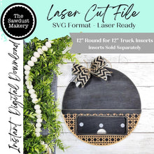 Load image into Gallery viewer, Interchangeable Truck Rattan Door Hanger SVG | Interchangeable Laser Cut File | Glowforge | Interchangeable Decor | Farmhouse Decor