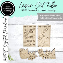 Load image into Gallery viewer, Add-on Watermelon Cottage Cabinet Insert SVG | Laser Cut File | Cottage Cabinet Shelf Sitter | Seasonal Insert | Interchangeable Decor