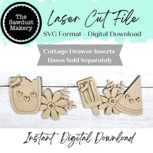 Load image into Gallery viewer, Watermelon Cottage Drawer Insert SVG | Laser Cut File | Cottage Drawer Shelf Sitter | Seasonal Insert | Interchangeable Decor