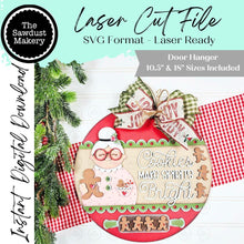 Load image into Gallery viewer, Mrs. Claus Door Hanger SVG | Laser Cut File, Christmas Baking (Digital Download)