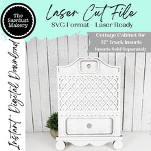 Load image into Gallery viewer, Cottage Cabinet Interchangeable 12"Truck Frame Base SVG | Home Decor SVG | Laser Cut File | Interchangeable Shelf Sitter SVG