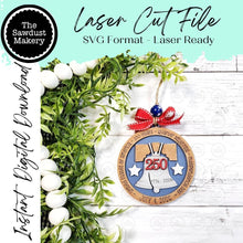 Load image into Gallery viewer, America 250th Independence Day Ornament SVG | Laser Cut File , USA Keepsake Ornament SVG, (Digital Download)