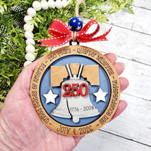 Load image into Gallery viewer, America 250th Independence Day Ornament SVG | Laser Cut File , USA Keepsake Ornament SVG, (Digital Download)