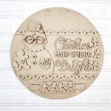 Load image into Gallery viewer, Mrs. Claus Door Hanger SVG | Laser Cut File, Christmas Baking (Digital Download)