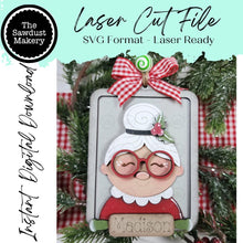 Load image into Gallery viewer, Mrs. Claus Personalized Cookie Sheet Ornament SVG File | Laser Cut File | Christmas Ornament SVG | Ornament SVG | Santa Ornament svg