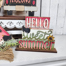 Load image into Gallery viewer, Hello Sweet Summer Watermelon Decor Set SVG File | Laser Cut File | Watermelon SVG File | Tiered Tray svg | Hello Summer SVG | Summer