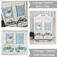 Load image into Gallery viewer, Add-on Hey Silly Goose Cottage Cabinet Insert SVG | Laser Cut File | Cottage Cabinet Shelf Sitter | Seasonal Insert | Interchangeable Decor