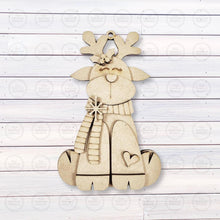 Load image into Gallery viewer, Sitting Reindeer Christmas Ornament SVG | Laser Cut File (Digital Download)