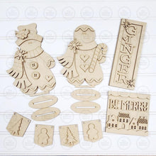 Load image into Gallery viewer, Victorian Gingerbread Christmas Decor Set SVG | Laser Cut File, Tiered Tray (Digital Download)