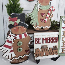Load image into Gallery viewer, Victorian Gingerbread Christmas Decor Set SVG | Laser Cut File, Tiered Tray (Digital Download)