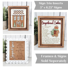 Load image into Gallery viewer, Victorian Gingerbread Christmas Trio Laser Cut File | Interchangeable Sign Inserts (Digital Download)