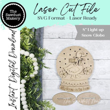 Load image into Gallery viewer, Silly Goose Snow Globe Laser Cut File | Light Up Shelf Sitter SVG (Digital Download)