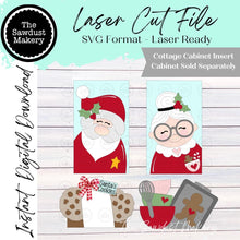 Load image into Gallery viewer, Add-on Kringle Santa Cabinet Insert SVG | Laser Cut File | Cottage Cabinet Shelf Sitter | Seasonal Insert | Interchangeable Decor