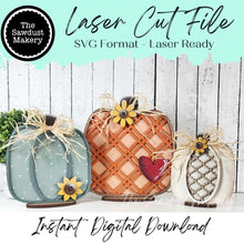 Load image into Gallery viewer, Fall Pumpkin Shelf Sitters SVG File | Laser Cut File | Pumpkins SVG | Fall Pumpkin laser Cut File