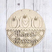 Load image into Gallery viewer, Harvest Blessings Pumpkin Door Hanger | Laser Cut File (Digital Download)