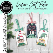 Load image into Gallery viewer, Holiday Ornament Gift Card Holder Laser Cut SVG File | Christmas Ornaments | Laser SVG File | Glowforge | Gift Tag SVG