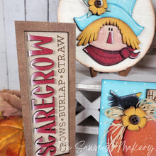 Load image into Gallery viewer, Scarecrow Fall Decor Set Tiered Tray Display SVG File | Laser Cut File | Pumpkin | Pumpkins | Fall SVG