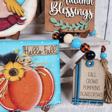 Load image into Gallery viewer, Scarecrow Fall Decor Set Tiered Tray Display SVG File | Laser Cut File | Pumpkin | Pumpkins | Fall SVG