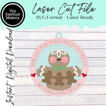 Load image into Gallery viewer, Baked with Love Gingerbread Cookie Christmas Ornament SVG File | Laser Cut File | Gingerbread Christmas Ornament | Gingerbread Laser Svg