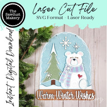 Load image into Gallery viewer, Polar Bear Snow Globe Door Hanger SVG | Laser Cut File (Digital Download)