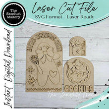 Load image into Gallery viewer, Interchangeable Arched Bundle Set Boho Sign Insert | Gingerbread Christmas Arch Sign Set | Laser File | Seasonal Interchangeable SVG