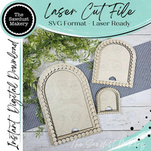 Load image into Gallery viewer, Interchangeable Beaded Arched Boho Frame Bundle | Laser Cut File | Boho Frame | Seasonal Interchangeable SVG