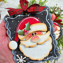 Load image into Gallery viewer, Santa Scallop & Round Ornament + Pop-out Ornament Version SVG | Laser Cut File, Ornament (Digital Download)
