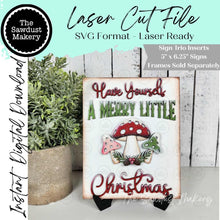 Load image into Gallery viewer, Christmas Mushroom Sign Insert Laser Cut File | Interchangeable Frame | Christmas Sign Insert | 5" x 6.25" sign