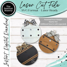 Load image into Gallery viewer, Interchangeable Round Door Hanger Starter Bundle | Laser Cut File (Digital Download)