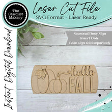 Load image into Gallery viewer, Add-on File for Interchangeable Round Door Hanger | Hello Fall Insert | Laser Cut File (Digital Download)