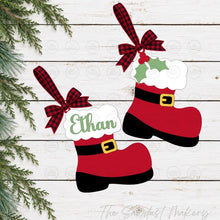 Load image into Gallery viewer, Personalized Santa Book Ornament SVG | Laser Cut File | Gift Card Ornament (Digital Download)