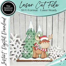 Load image into Gallery viewer, Christmas Standing Moose Light Up Shelf Sitter Christmas SVG File | Laser Cut File | Christmas Moose SVG | Christmas SVG (Digital Download)
