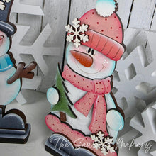Load image into Gallery viewer, Standing Mr & Mrs Snowman SVG File | Laser Cut File | Standing Snowman SVG | Snowman Shelf Sitter | Winter Snowman SVG