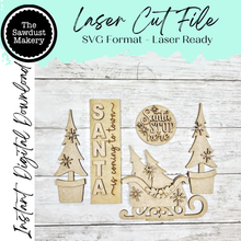 Load image into Gallery viewer, Barn Door Insert Add-on | Santa is Coming to Town Barn Door Insert | Seasonal Interchangeable Bundle | SVG Laser Cut File | Porch Door Farmhouse Decor