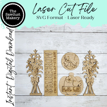 Load image into Gallery viewer, Barn Door Insert Add-on | Fall Scarecrow Barn Door Insert | Seasonal Interchangeable Bundle | SVG Laser Cut File | Porch Door Farmhouse Decor