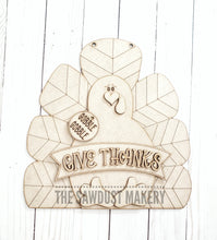 Load image into Gallery viewer, Turkey Door Hanger | Thanksgiving | Door Hanger | SVG File | Laser Cut File | Glowforge | Turkey | Thanksgiving Decor | Give Thanks