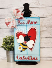 Load image into Gallery viewer, Valentine Bee Mine Pallet Sign Door Hanger SVG File | Laser Cut File | Valentine SVG File | Door Hanger svg | Bee SVG | Be Mine