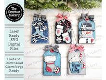 Load image into Gallery viewer, Holiday Ornament Gift Card Holder Laser Cut SVG File | Christmas Ornaments | Laser SVG File | Glowforge | Gift Tag SVG
