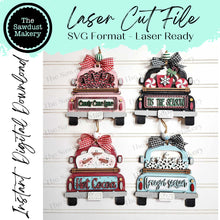 Load image into Gallery viewer, Winter Truck Ornament Bundle SVG File | Laser Cut File | Christmas Ornament Kit | Ornament SVG | Christmas SVG | Christmas Truck Ornament