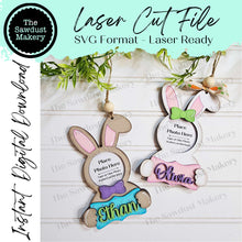 Load image into Gallery viewer, Easter Bunny Basket Tags SVG | Easter SVG | Laser Cut File | Glowforge | Bunny SVG | Easter Basket svg | Personalized Easter Tags