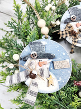 Load image into Gallery viewer, Snowman Ornament Trio Bundle 3.5" Christmas Ornament SVG File | Laser Cut File | Christmas Ornament SVG | Snowman Ornament svg | Snowman SVG
