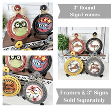 Load image into Gallery viewer, Interchangeable Decorative Scallop and Bead Frame Bundle SVG | Laser Cut File |  3" Round Sign Insert Frame | Seasonal Interchangeable
