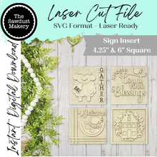 Load image into Gallery viewer, Prim Home Sign Bundle | Laser Cut File | Interchangeable Frame | Prim Sign Inserts | Home Decor SVG | Home Sign Bundle
