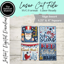 Load image into Gallery viewer, Oh my Stars 4th of July  Bundle | Laser Cut File | Interchangeable Frame | Summer Sign Inserts | Home Decor SVG | Patriotic  Welcome Signs
