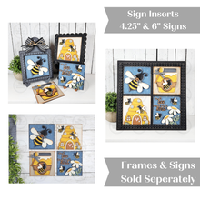 Load image into Gallery viewer, Honey Bee Kind Sign Laser Cut Files | Bee Interchangeable Leaning Sign Bundle File SVG | Bee Tiered Tray SVG | Farmhouse Frame
