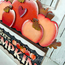 Load image into Gallery viewer, Add-on for Interchangeable Window Box | Hey There Pumpkin Window Box Insert SVG | Laser Cut File | Window Box Shelf Sitter
