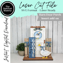 Load image into Gallery viewer, Barn Door Insert Add-on | Hey Silly Goose Barn Door Insert | Seasonal Interchangeable Bundle | SVG Laser Cut File | Barn Door Farmhouse Decor
