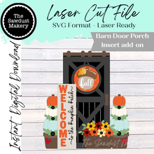 Load image into Gallery viewer, Barn Door Insert Add-on | Pumpkin Patch Barn Door Insert | Seasonal Interchangeable Bundle | SVG Laser Cut File | Porch Door Farmhouse Decor
